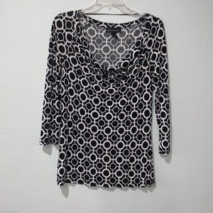 Black and white patterned womens blouse